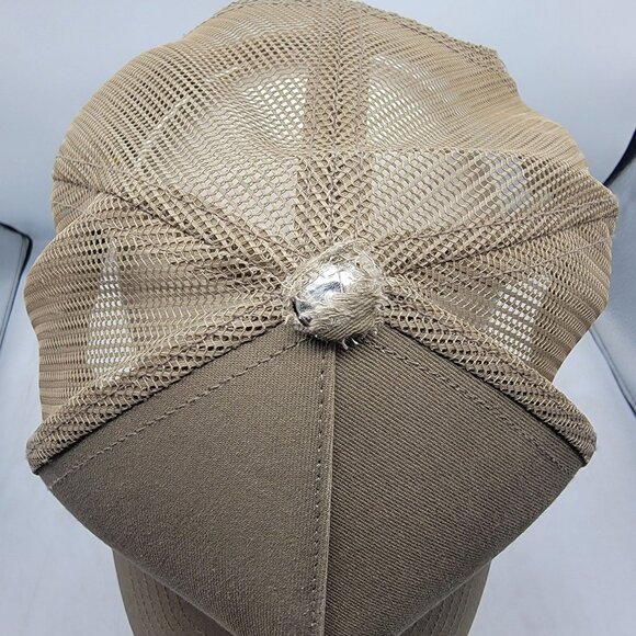 Bass Pro Shops Snapback Trucker Hat Cap Beige Logo Mesh Outdoor Fishing - Picture 6 of 10